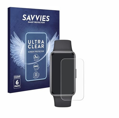 Savvies 6 Stück Schutzfolie für Huawei Band 9 Displayschutz-Folie Ultra-Transparent