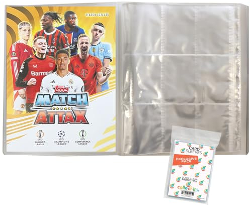 Bundle mit Match Attax CL 2024/25 - Trading Cards - 1 Leere Sammelmappe + Exklusive Collect-it Hüllen