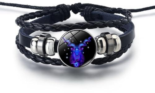 Signs Spirit Bracelet,Se-rene Manifestation Bracelets,Sp-irit Bracelets Zodiac Glow in The Dark,Zodiac Spirit Ke-ychain,Hand-made Wo-ven Adjustable Bracelet
