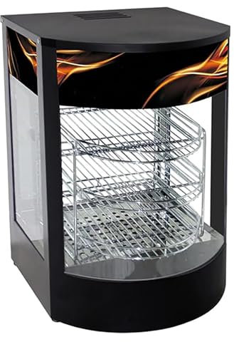 Vetrina espositiva per alimenti caldi commerciali, scaldavivande a 3 strati, controllo della temperatura da 0 a 85 °C, 80 secondi genera vapore/previene il riscaldamento a secco, per ristorante/sala