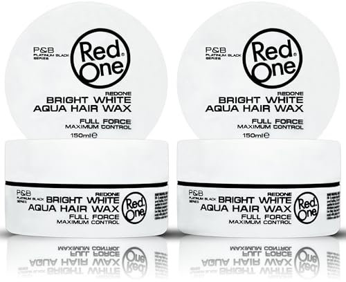 RedOne Aquatisches Haarwachs Weiß 150ml | Kantenkontrolle | Ultra-Halt | Haarwachs für Männer und Frauen | Erdbeerduft | Maximale Kontrolle - 2 Stück