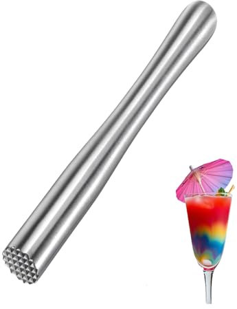 Cocktail Stößel, Caipirinha Stössel für Cocktails Stampfer, Muddler Zum Maischen, Limetten Stampfer Verwendet um Cocktails,Mojitos,Säfte zu Machen (22.5CM)