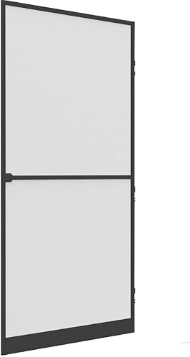 Waidmeister Fliegengitter Balkontür, Insektenschutz Tür Premium, Aluminium Rahmen, Fiberglas-Gewebe, 100 x 215 cm, in weiß,anthrazit oder braun (Anthrazit)