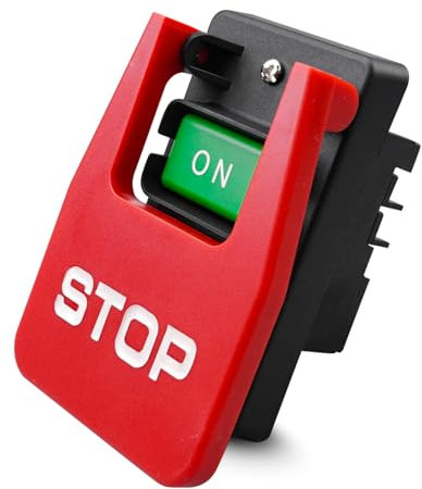 220V 20A Industrial On Off Large Pushbutton Switch, Pushbutton Switch for Table Saws, Paddle Switch for Bench Saw Wood Machine