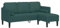 vidaXL Modernes L-förmiges Sofa mit dunkelgrünem Stoff für 3 Personen, Buchenholzrahmen, Kissen inklusive, ideal für Eck-Sitzgelegenheiten im Wohnzimmer, stylische Couch, gepolstert, bequem