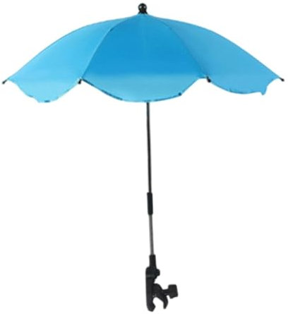 MERIGLARE Sombrilla para Silla de Playa Y Cochecito, con Clip Ajustable, para Uso en Exteriores, Azul