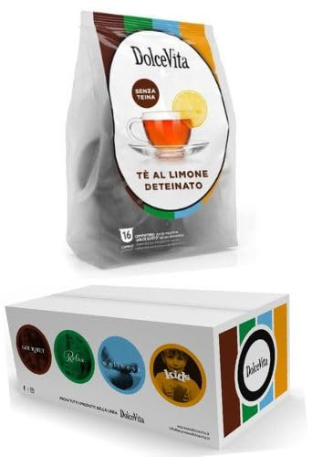 240 Capsule compatibili con Dolce Gusto TE DETEINATO AL LIMONE DOLCE VITA - Senza Glutine - Senza Lattosio - Senza Caffeina - Compatibili con Macchine sistema Dolce Gusto - 15 Sacchetti da 16 -