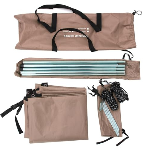 Heckklappenzelt 118 x 78 Zoll, Oxford-Stoff, stabil, wasserdicht, tragbar, SUV-Auto-Markise, seitlich/hinten montierter universeller Auto-Camping-Zelt-Sonnenschutz (Khaki) – Markise