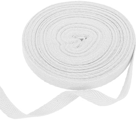 QUARKZMAN Algodón Cinta Blanco, 10mm x 10m Cinta Bies de Espiga Cuerda al sesgo Sarga Correa Tela Fina para Coser Costura Accesorio para Manualidades DIY Envoltura Regalo Ropa