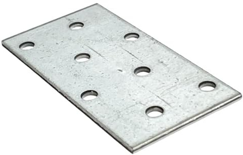 BK Shop 100x Lochblech verzinkt 40 x 80 x 2 mm | Flachverbinder verzinkt, Rostschutz durch Zinkbeschichtung, Mit CE-Zertifikat, Ideal für Bau und Möbelmontage