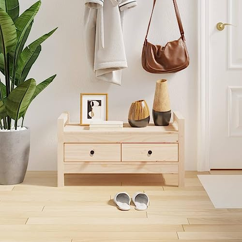 Frdhee Hocker Sitzbank Esszimmer,Flurbank 80x40x43 cm Massivholz Kiefer für Eingangsbereich