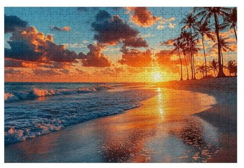 Puzzle 6000 Teile Erwachsene Strand Puzzle Sonnenuntergang Klassische Holzpuzzle Erwachsene 179x105cm Impossible Lernspiel Herausforderung Puzzlespiele für Die Ganze Familie Relaxing Geschenk E-44