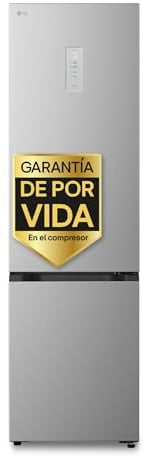 LG GBBSJ21EPY - Frigorífico Combi, 2,03 m de Alto, Capacidad 375L, DoorCooling+, Linear Cooling, Cajón Big Zone, Serie 200, Eficiencia E, Smart Inverter AI ThinQ, Puerta Reversible, Inox Antihuellas