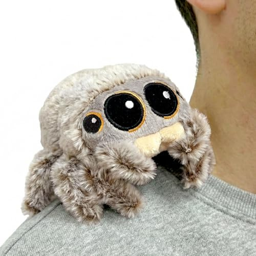 Fortivae Lucas Kuscheltier Magnetische, 10 cm Spinne Halloween Simulationstier Plüschtier, Magnet Schulterzubehör Tiere Plüsch Toy, Geschenk für Teenager, Dress Up Cosplay