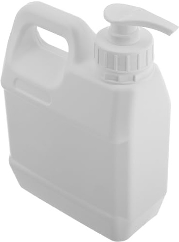 Operitacx Distributeur de Shampoing 1l avec Pompe Pressable, Bidon Plastique Robuste Blanc Lait, Flacon Vide pour Gel, Rangement Salle de Bain, Pichet Doseur Étanche pour Usage Familial