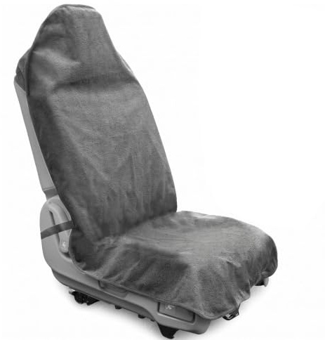 Chingcoo Autositzschoner,Autositzbezug aus Frottierstoff für Vordersitze,Asserdicht, rutschfest mit Verstellbaren Bändern - Fahrersitz Schonbezug für Werkstatt Sport Camping Haustiere 140x75CM