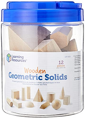 Learning Resources Geometrische Körper aus Holz, Ab 6 Jahren, 12-teiliges Set, Fördert Formenverständnis und räumliches Denken, Für den Mathematikunterricht
