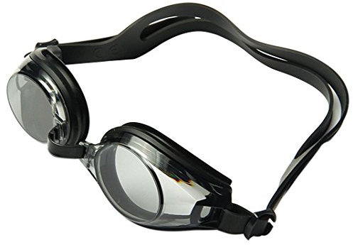 Rosa Schleife Swim Goggle, Large Swimming Goggles with Anti-Fog and UV Protection Clear Lens for Adult Men Women Indoor Outdoor Ocean Swimming Goggles(Black)