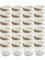 Lot de 28 mini pots en verres ronds et vides - 53 ml chacun - Couvercle de même couleur par 43 - Doré et blanc - Pour confiture, moutarde et miel - Pour faire des portions ou pour goûter