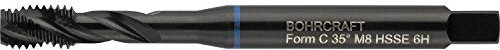 Bohrcraft 41540300500 Maschinengewindebohrer 35º DIN371 M5 verstärkter Schaft Masch-Gewindebohrer Blauring DIN 371 HSS-E VAP M 5 Form C/RSP 35 Split-Pack, silber
