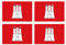 Kiwistar Aufkleber 4,5 x 2,7 cm Hamburg - Bundesland Autoaufkleber Deutschland Flagge Länder Wappen Fahne Sticker Kennzeichen - Auto - Fahrrad - LKW