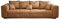 CAVADORE Big Sofa Mavericco / XXL Polstercouch im modernen Design in Lederoptik / Inklusive Rückenkissen und Zierkissen / 287 x 69 x 108 cm (BxHxT) / Mikrofaser Cognac
