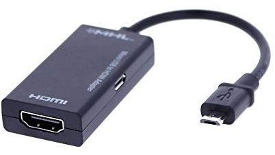 REY Adaptateur convertisseur OTG Micro USB mâle vers HDMI/Micro USB Femelle, Noir
