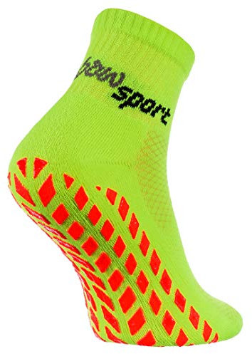 Rainbow Socks - Femme Homme Chaussettes Antidérapantes de Sport - 1 paire - Vert - Taille 36-38