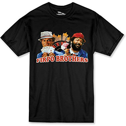 Terence Hill Bud Spencer T-Shirt Herren - Zwei sind Nicht zu bremsen - Firpo Brothers (schwarz) (L)