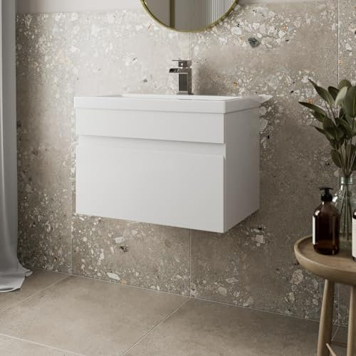 Artis 600mm Bathroom Vanity Unit Basin Storage Wall Hung Cabinet Furniture White Gloss