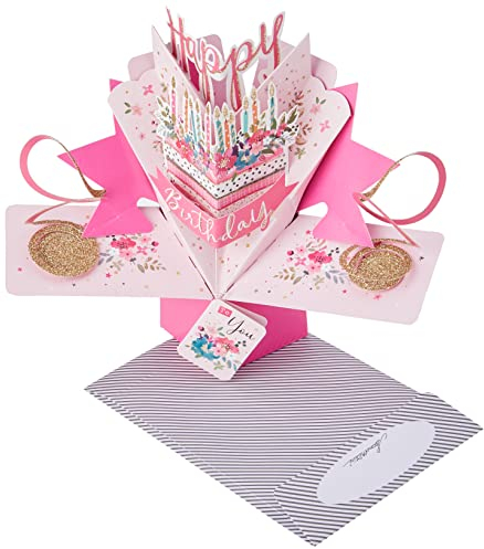 Happy Birthday Cake Pop-Up Greeting Card Original Second Nature 3D Pop Up Cards