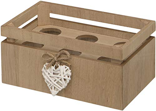 Maturi Caja Madera Tejida con Forma de corazón para Media docena de Huevos, marrón