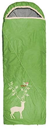 Grüezi bag Cloud Decke REH IV Links Hütten Schlafsack, als Decke nutzbar, für Körpergröße 160-191 cm, Mikrofaser, 225x80 cm, 1180g, Ø 20x22 cm