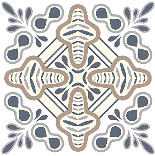 Traditional Modern Art Tile transfers Stickers Peel and Stick Room Wall Decor self Adhesive Vinyl Decals Kitchen Bathroom backsplash Vintage Victorian Moroccan Mosaic (Modern 7) Pack of 10