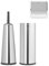Brabantia 3 Piece Toilet Accessory Set Toilet Brush & Holder, Toilet Roll Holder & Toilet Roll Dispenser (Drill/No Drill Wall Mounting) One Size, Matt Steel