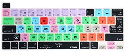 XSKN Logic Pro Tastaturabdeckung für Touch-Bar-Modelle 2019, MacBook Pro 16 Zoll A2141, 2020, MacBook Pro 13,3 Zoll A2251, A2289, A2338, M1 Tastatur, US- und EU-Version