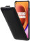 STILGUT UltraSlim entwickelt für OnePlus 8 Hülle aus Leder - OnePlus 8 Flip Case, Klapphülle, Handyhülle, Lederhülle - Schwarz