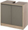 HOMCOM Waschbeckenunterschrank Badschrank Badmöbel mit 2 Türen Unterschrank MDF Grau+Eiche 60 x 30 x 59,8 cm