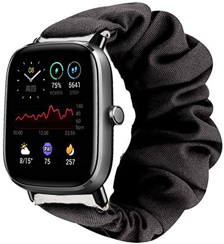 LvBu Cinturino Compatibile con GTS 2 Mini, morbido elastico per capelli, cinturino per smartwatch Amazfit GTS 2 Mini/GTS 2 e Nessun metallo, colore: Nero