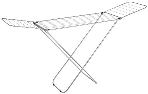 LOLAhome Tendedero Plegable con alas Gris de Metal de 182x95x47 cm -