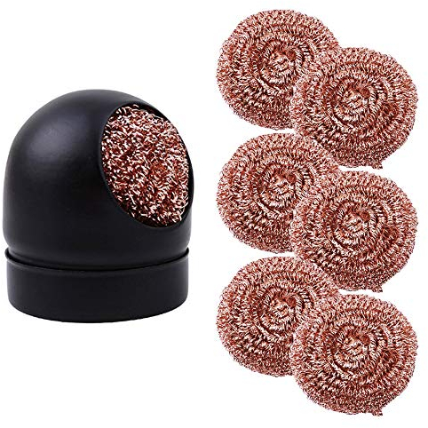 ExcInter Black Iron Tip Cleaner + 6pcs Cleaning Ball Soldering Solder Tips Cleaning Wire and Metal Brass Holder Station