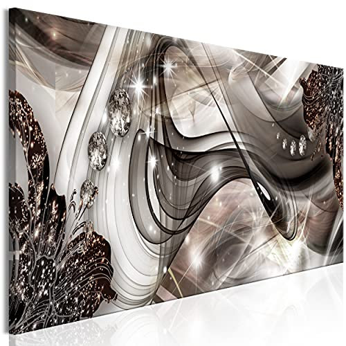 decomonkey Bilder Abstrakt 120x40 cm 1 Teilig Leinwandbilder Bild auf Leinwand Vlies Wandbild Kunstdruck Wanddeko Wand Wohnzimmer Wanddekoration Deko Modern Ornament Diamanten