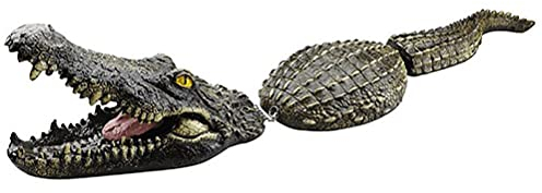 Schwimmender Krokodil, LustigesTeich Garten Tier Decoy Dekoration, Simulation Realistische Alligator Wasser Köder Lockvogel Dekoration 80 * 12.5 * 12CM