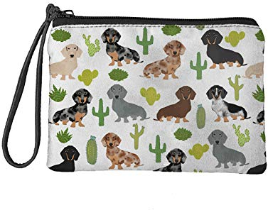 Kuiaobaty Münzgeldbörse, Tasche, Kleingeldbörse, Mini-Geldbörse, Reißverschluss, Clutch, Kaktus-Dackel, Einheitsgröße, Münztasche