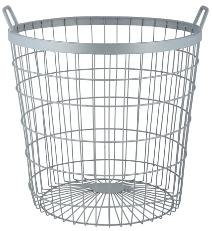 linoows Kartoffelkorb, Metall Erntekorb, Drahtkorb, Gartenkorb mit Griffen, Eisen 56 L