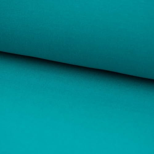 SCHÖNER LEBEN. Sweatstoff Meterware Bio Soft Sweat dünn Uni Petrol 1,5m Breite