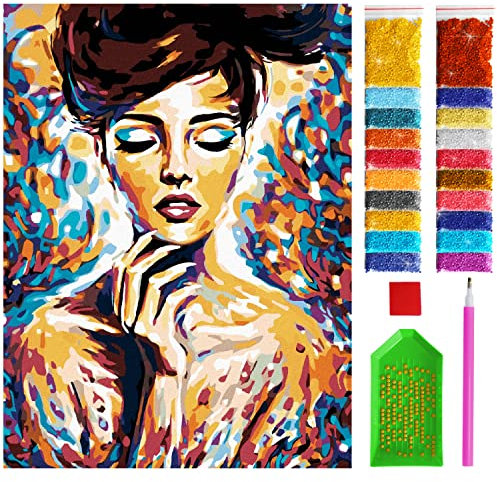 ARTULIO Diamond Painting Set - Expressives Frauenporträt - 30x40 cm – 5D Diamant Painting Bilder, Diamond Painting Erwachsene