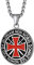 Richsteel Collier Croix Pendentif Ronde Acier Inoxydable Chevaliers Templiers Celtique Chaîne Corde 55+5CM Argent