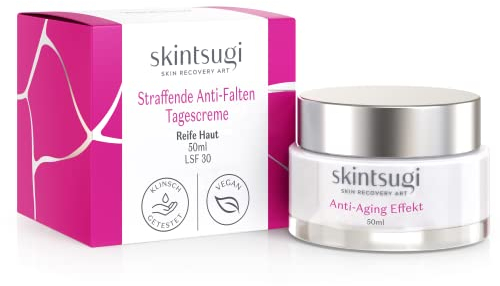 skintsugi Anti Aging Creme Frauen mit Bio Retinol - Wirkung klinisch getestet/Feuchtigkeitscreme Gesicht - Tagescreme mit Lichtschutzfaktor/Gesichtscreme vegan - 50 ml