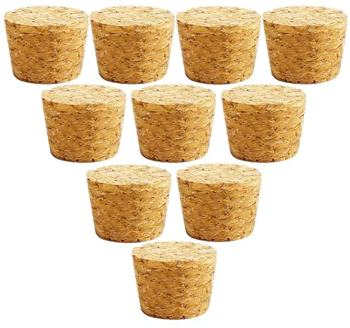 10Pcs Tapered Cork Plugs Wooden Wine Corks Stoppers Reusable Sealing Stopper for Bottle Bar DIY Crafts Kitchen Accessories (33x25x25mm)
